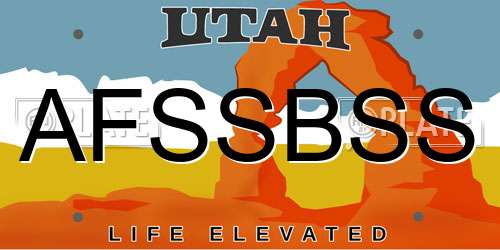 AFSSBSS Utah License Plate