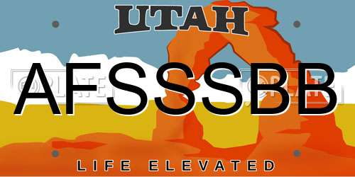AFSSSBB Utah License Plate