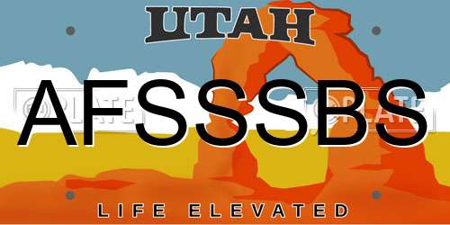 AFSSSBS Utah License Plate