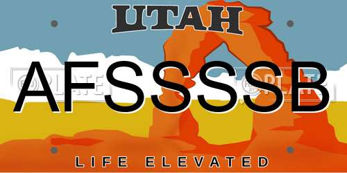 AFSSSSB Utah License Plate