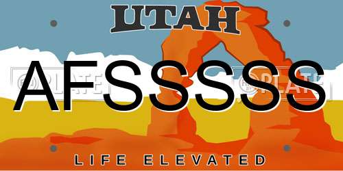 AFSSSSS Utah License Plate