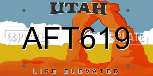 AFT619 Utah License Plate