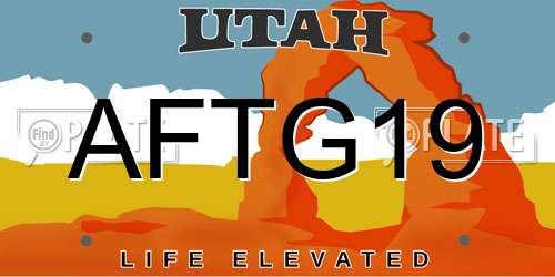 AFTG19 Utah License Plate