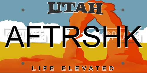 AFTRSHK Utah License Plate