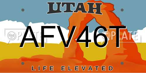 AFV46T Utah License Plate