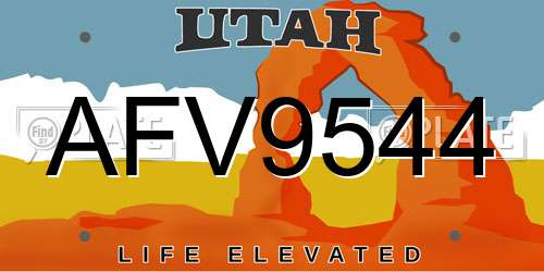 AFV9544 Utah License Plate