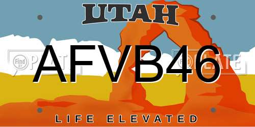 AFVB46 Utah License Plate