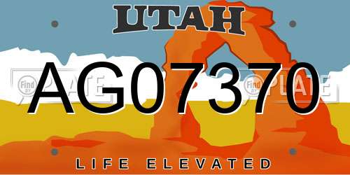 AG07370 Utah License Plate