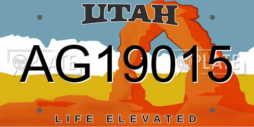 AG19015 Utah License Plate