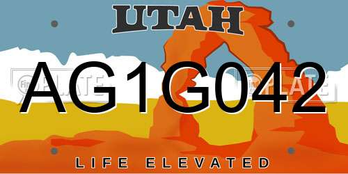 AG1G042 Utah License Plate
