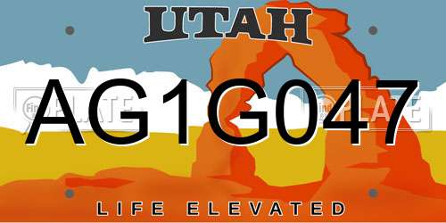 AG1G047 Utah License Plate