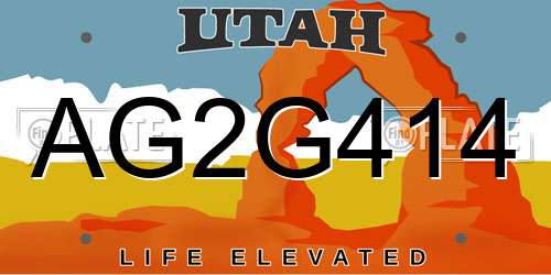 AG2G414 Utah License Plate