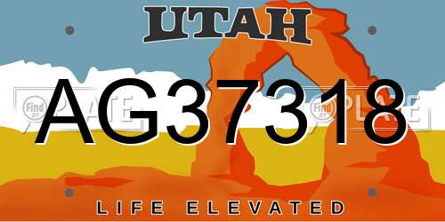 AG37318 Utah License Plate