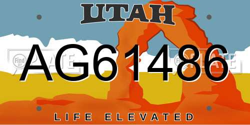 AG61486 Utah License Plate