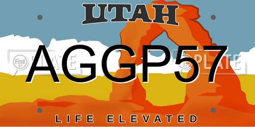 AGGP57 Utah License Plate
