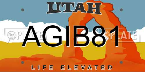 AGIB81 Utah License Plate