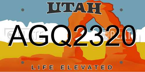 AGQ2320 Utah License Plate