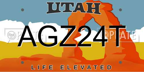 AGZ24T Utah License Plate