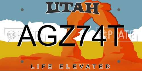 AGZ74T Utah License Plate