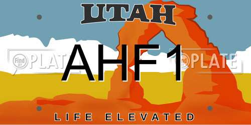 AHF1 Utah License Plate
