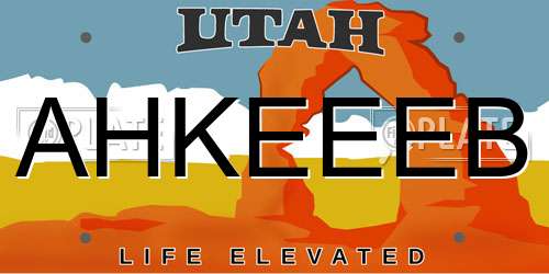 AHKEEEB Utah License Plate