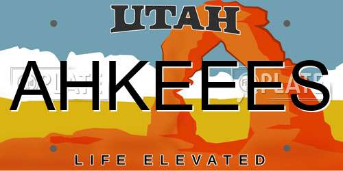 AHKEEES Utah License Plate