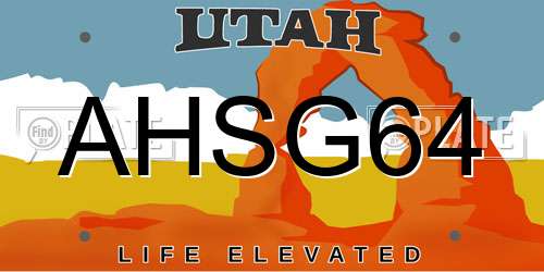 AHSG64 Utah License Plate