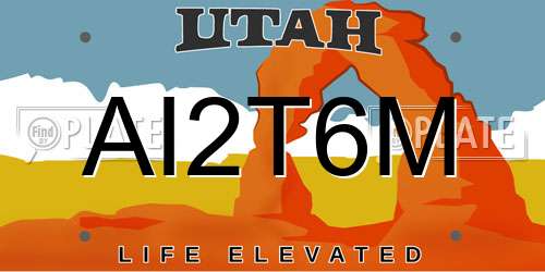 AI2T6M Utah License Plate