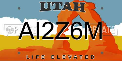 AI2Z6M Utah License Plate