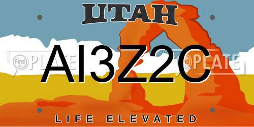 AI3Z2C Utah License Plate