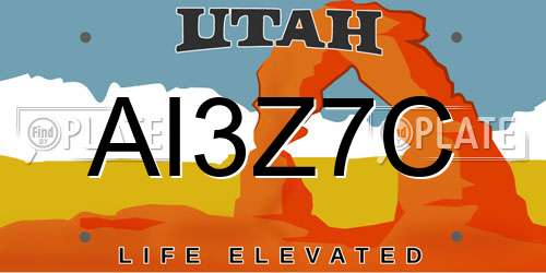 AI3Z7C Utah License Plate