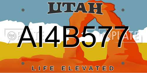 AI4B577 Utah License Plate