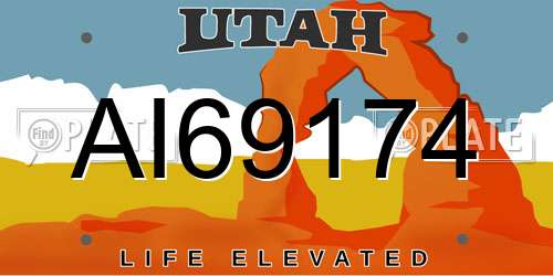AI69174 Utah License Plate