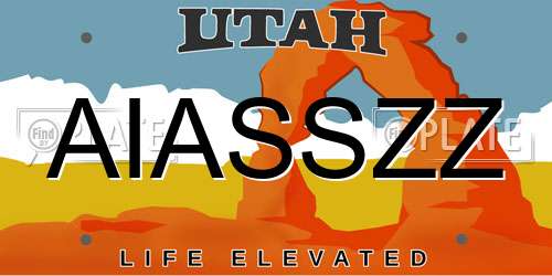 AIASSZZ Utah License Plate