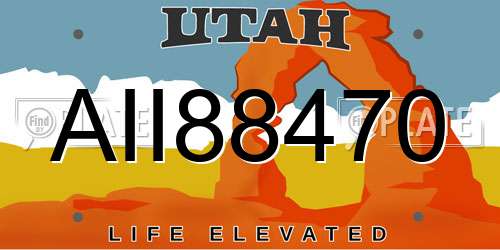AII88470 Utah License Plate