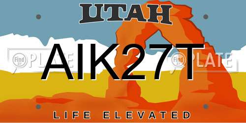 AIK27T Utah License Plate