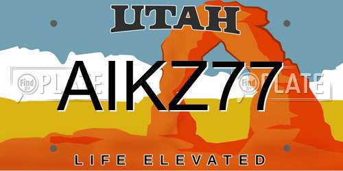 AIKZ77 Utah License Plate