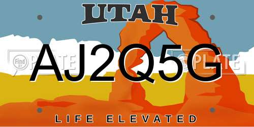 AJ2Q5G Utah License Plate