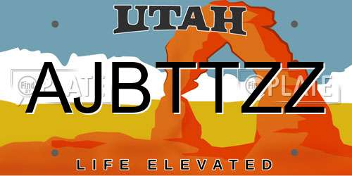 AJBTTZZ Utah License Plate