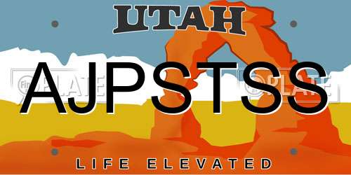AJPSTSS Utah License Plate