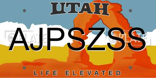 AJPSZSS Utah License Plate