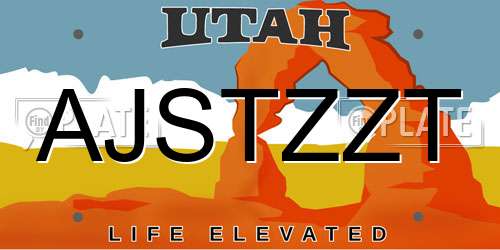 AJSTZZT Utah License Plate