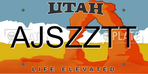 AJSZZTT Utah License Plate