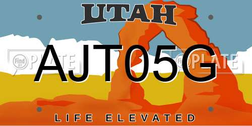 AJT05G Utah License Plate