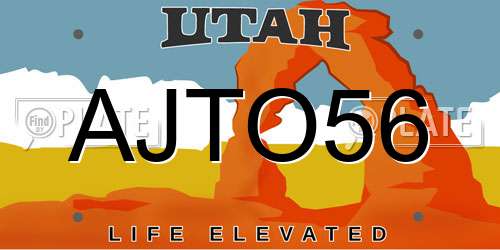 AJTO56 Utah License Plate