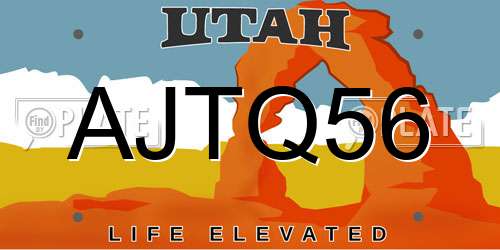 AJTQ56 Utah License Plate