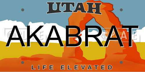 AKABRAT Utah License Plate