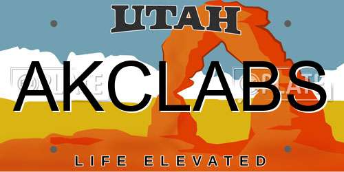 AKCLABS Utah License Plate