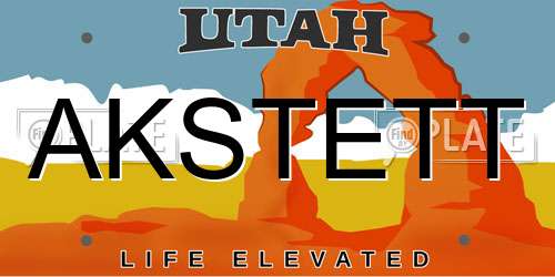 AKSTETT Utah License Plate