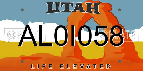 AL0I058 Utah License Plate